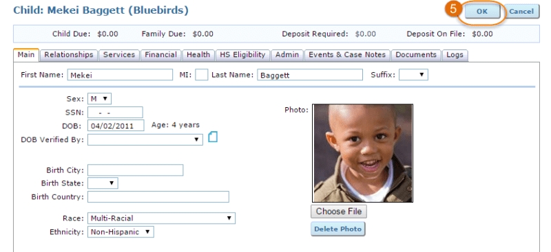 save changes to main tab
